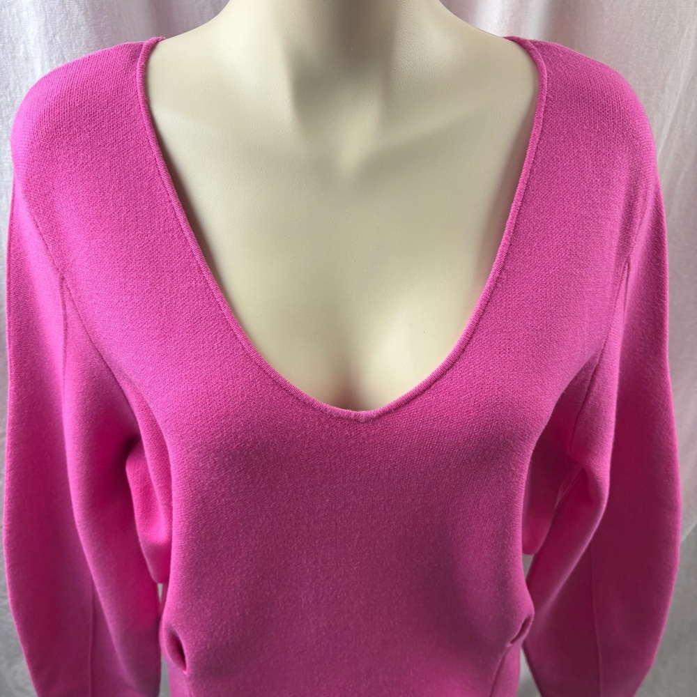 Anthropologie Maeve Womens Lupita V Neck Sweater Knit Top in Pink L - Picture 8 of 12